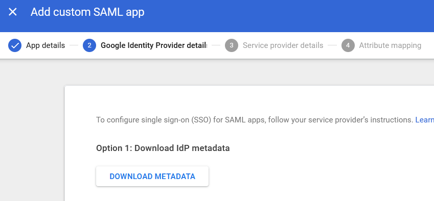 Download IdP metadata