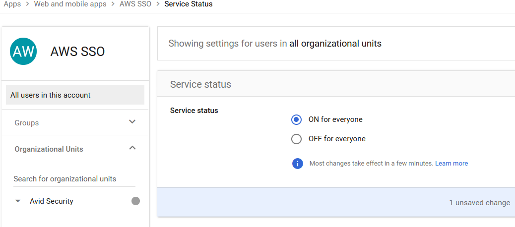 Enabling SAML app access