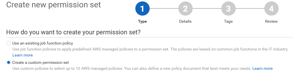 Create permission set