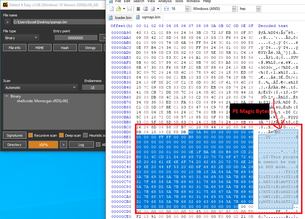 sRDI payload plaintext