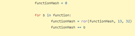 sRDI ROT13 hashing function name